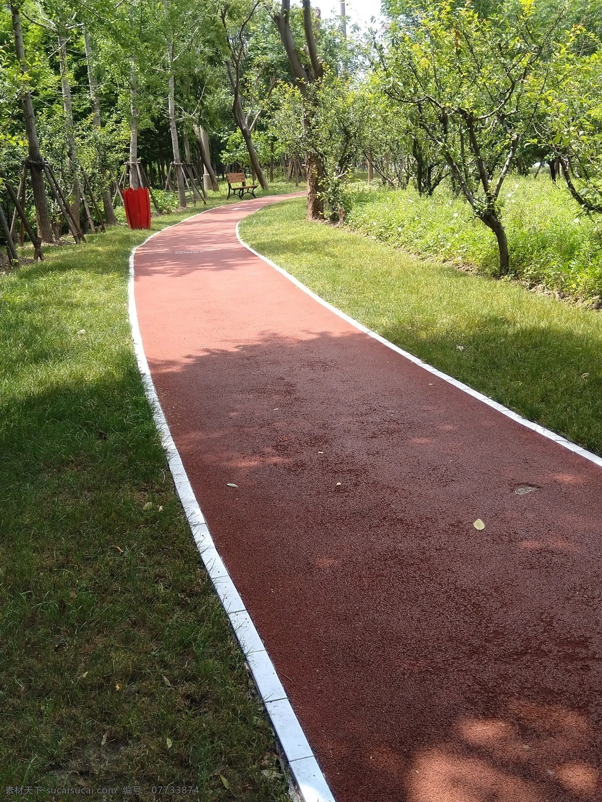 慢跑道 彩色沥青 路 林间小路 建筑园林