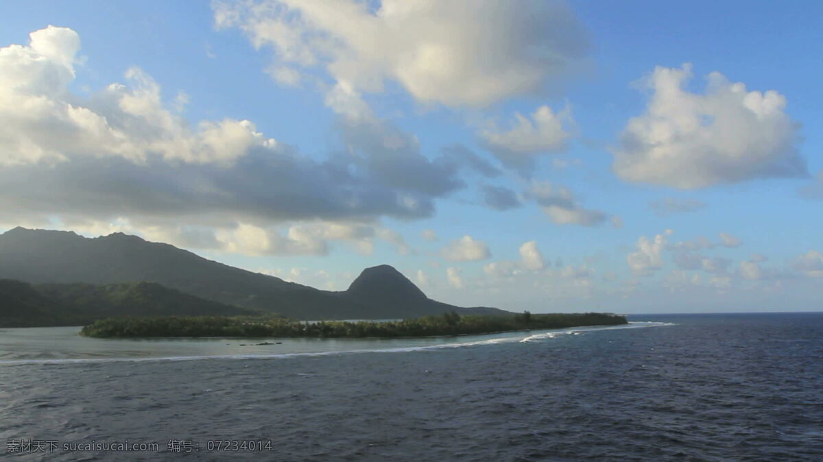 遥远 礁 岛 股票 视频 胡阿希内岛 法属波利尼西亚 岛屿 海洋 热带 海 水 泻湖 波 珊瑚礁 山 avi 灰色