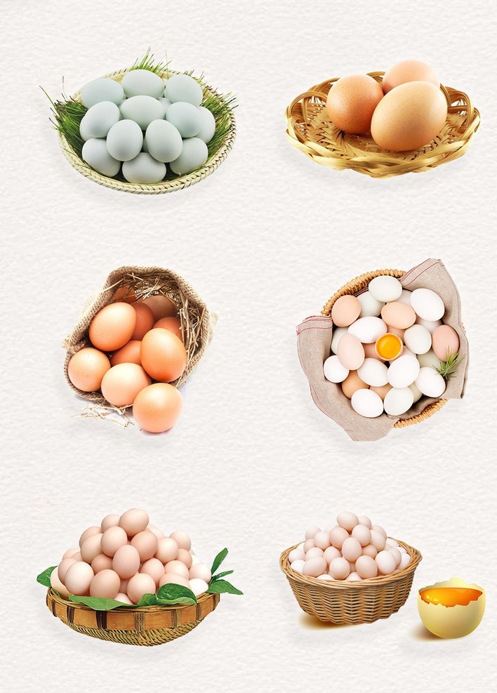 产品实物 蛋白质 高清 篮子 生鲜 食材 食物 鸭蛋 蛋黄 蛋清 鸡蛋篮 分层
