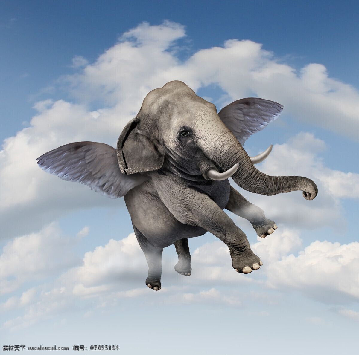 会 飞 大象 会飞的大象 飞行的大象 翅膀 蓝天白云 创意图片 现代商务 商务金融