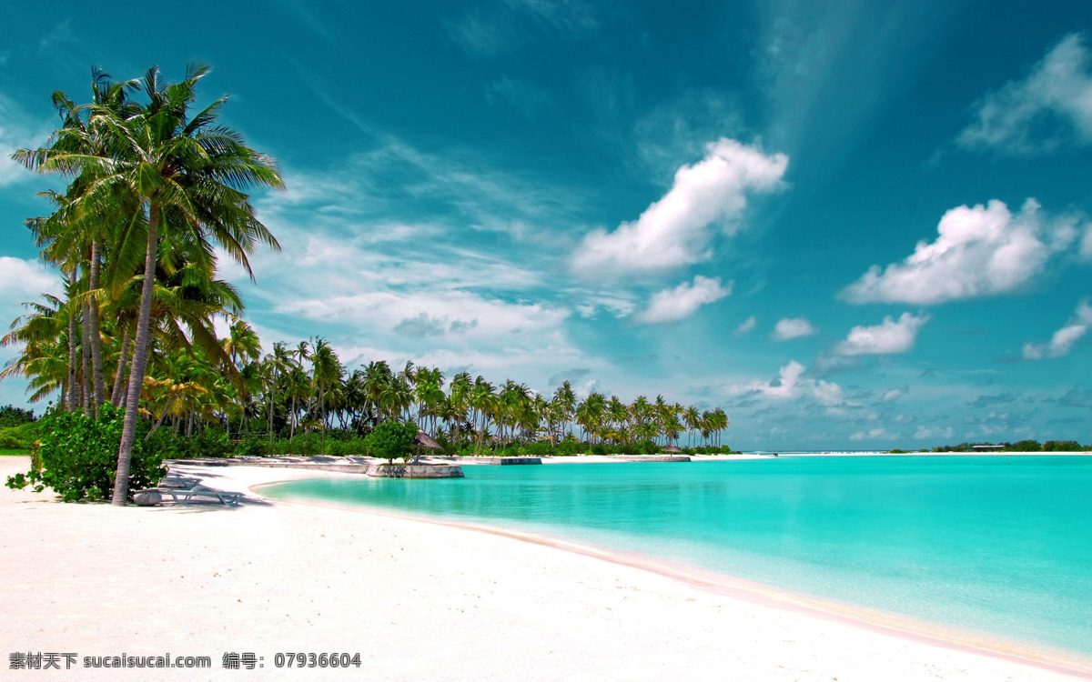 蓝色海滨风景 沙滩 椰树 清新 大海 唯美 蓝色 旅游摄影 自然风景
