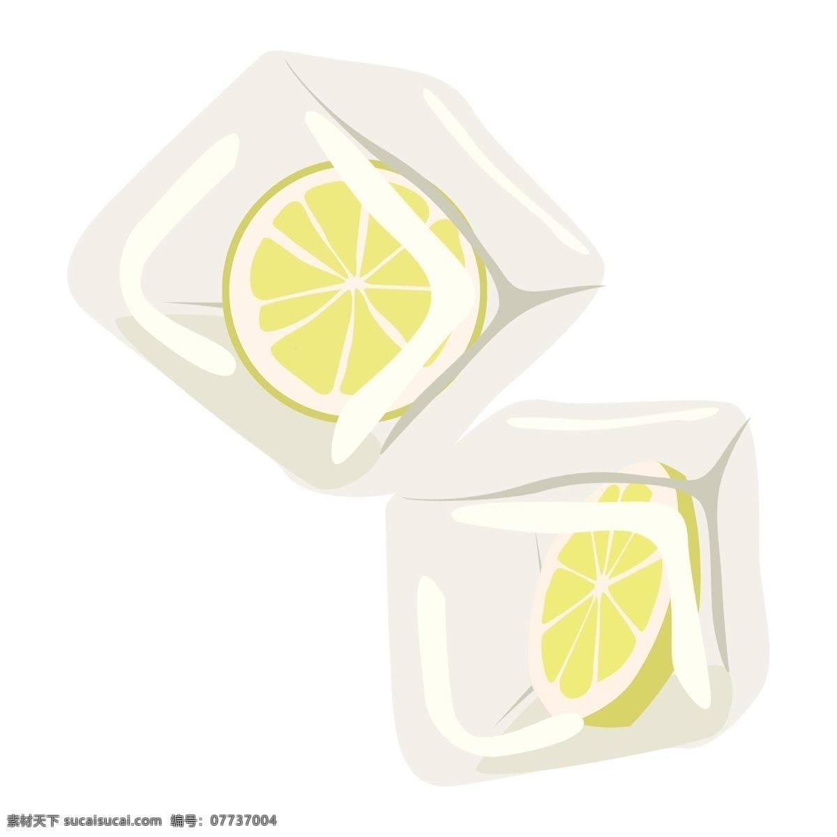 透明柠檬冰块 柠檬冰块 柠檬片 冰