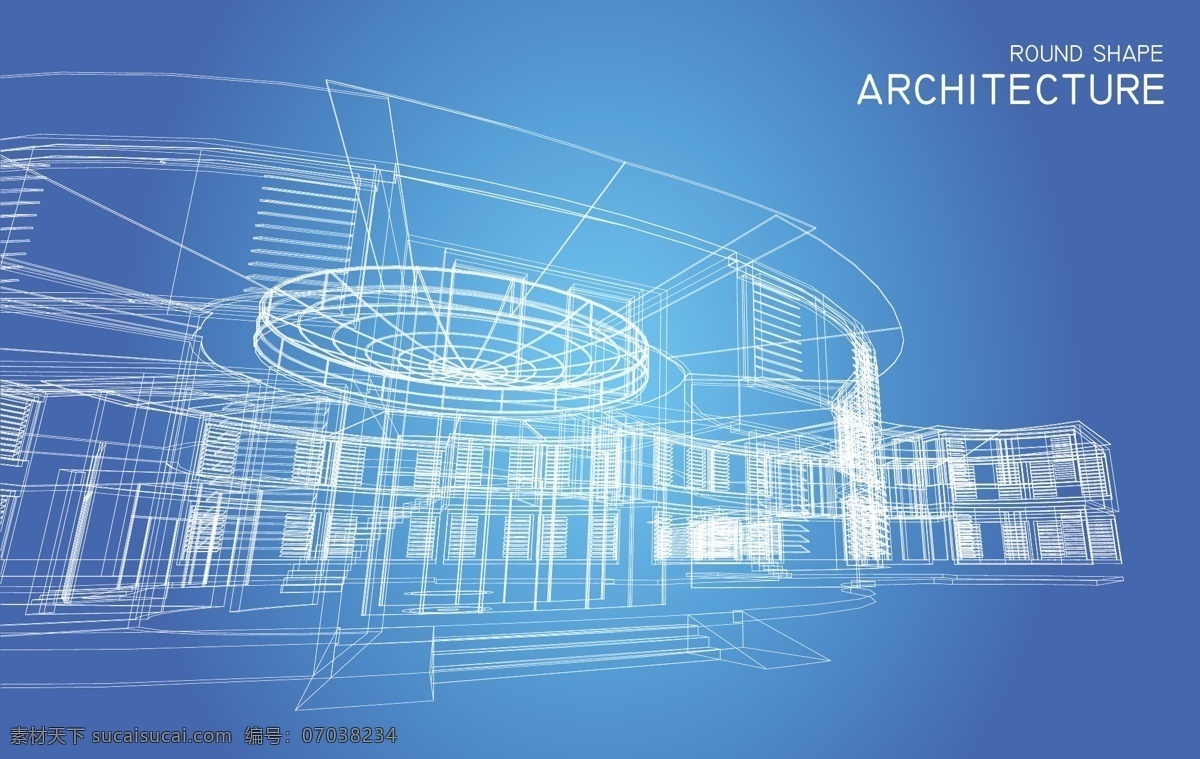 科技建筑 科技 建筑 线条 蓝色 矢量 环境设计 建筑设计