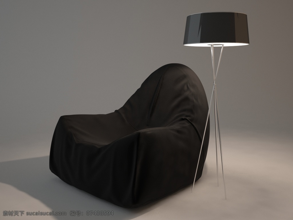 armchair fj7 沙发和灯 沙发 桌椅沙发 max 灰色