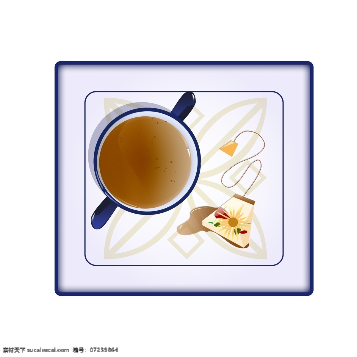 菊花茶 茶杯 插图 茶具 喝茶品茶 茶杯插图 菊花茶插图 一杯菊花茶 美味 插画