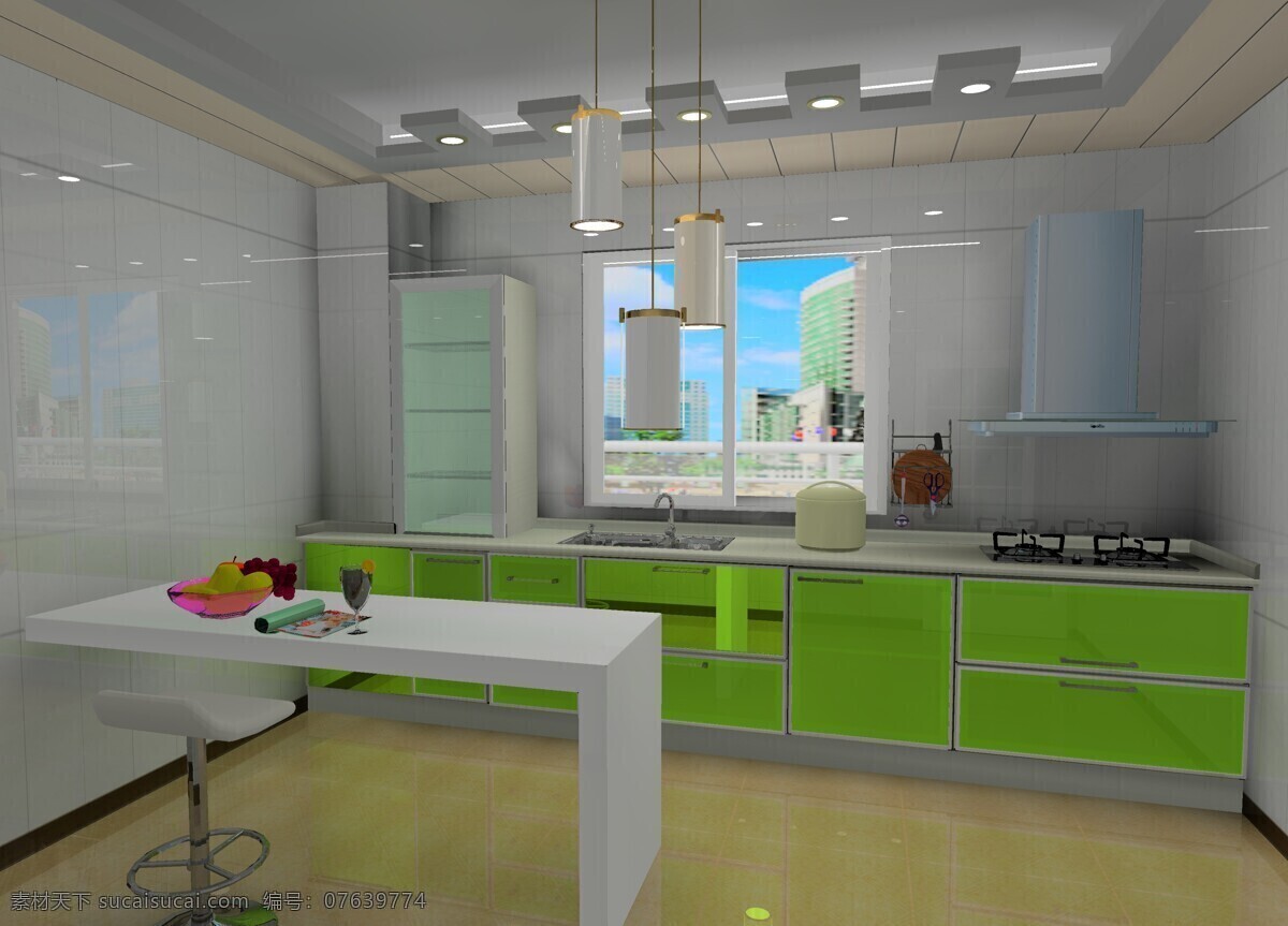 橱柜 厨房 环境设计 室内设计 水果 家居装饰素材