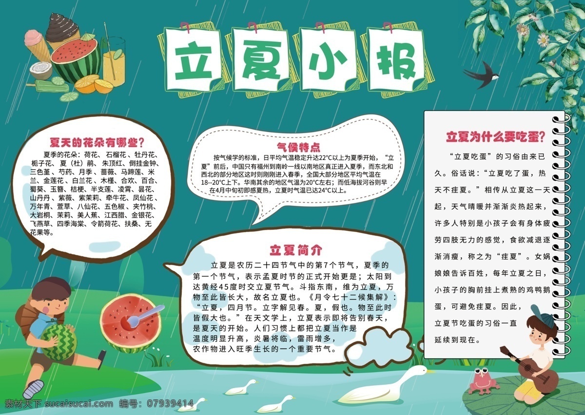 立夏小报模板 文化 天气 夏季 科普 模板 立夏小报 立夏手抄报 夏天手抄报 夏天小报 24节气 夏至 中华传统 民俗 风俗 习俗 气候 来了 暑假小报 我爱夏天 夏季旅游小报 夏令营手抄报 免费小报 立夏