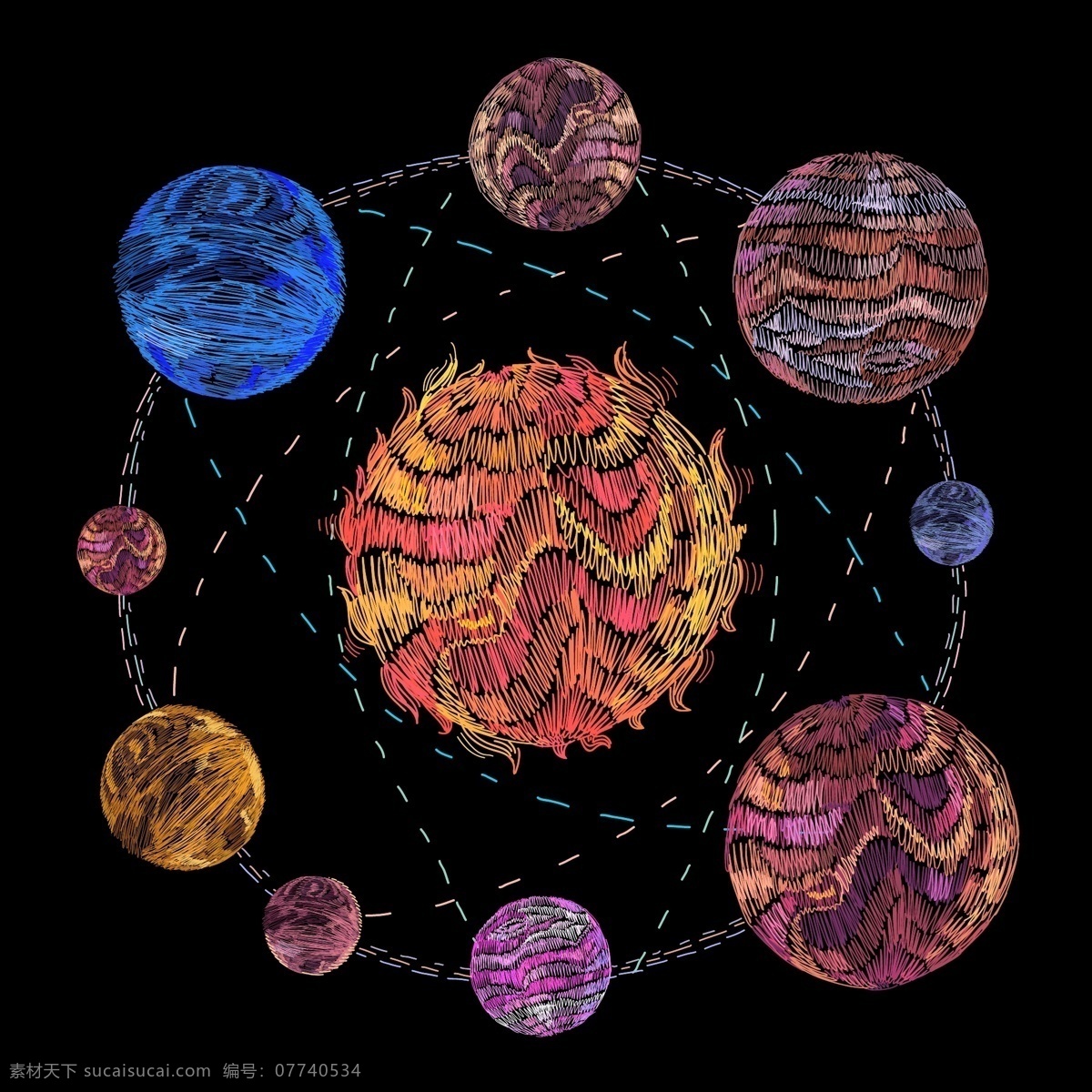 刺绣 星球 宇宙 太空 地球 火星 太阳 家纺 面料 绣花 电绣 机绣 手绣 手工 热带 花朵 花卉 碎花 ins 服饰 矢量 t恤 印花 印刷 手机壳 墙纸 平面 家居 居家 儿童 最新 广告 海报 图案 动物 插画 彩虹 装饰 卡通 服装 纺织 彩色 图形 线绣 底纹边框 条纹线条
