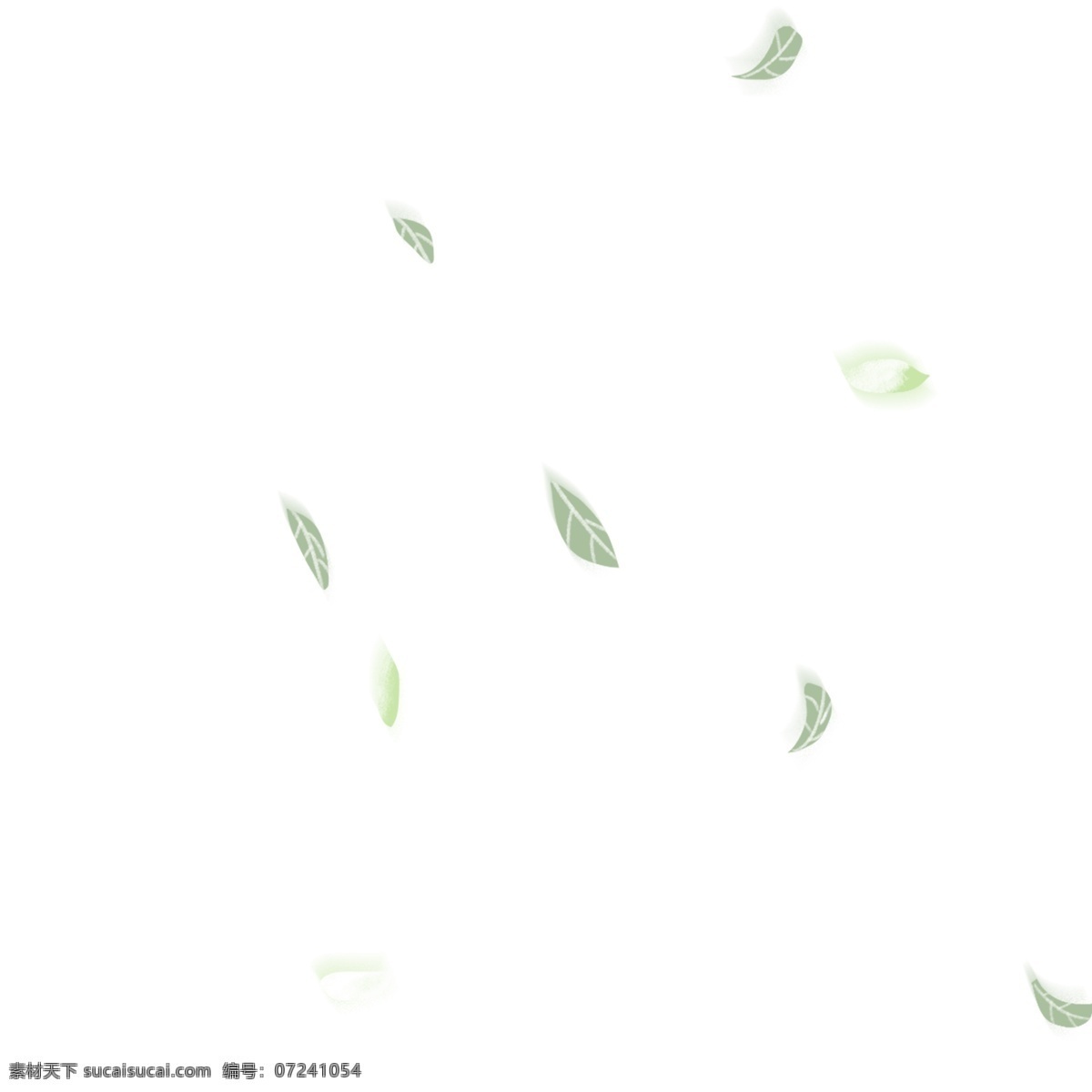 绿色 创意 树叶 漂浮 元素 卡通插画 叶子 大自然 风景 景色 弧度