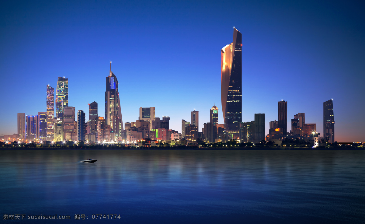 迪拜高楼夜 迪拜高楼 城市建筑 繁华都市 美丽城市风景 城市风光 城市美景 城市景色 环境家居 蓝色