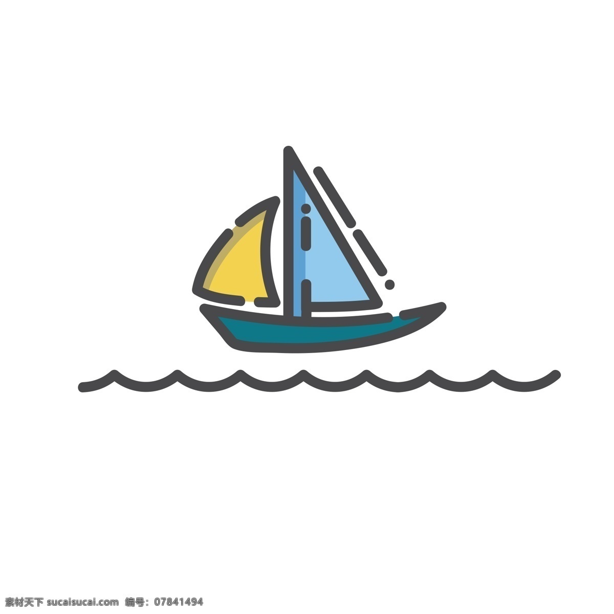 卡通帆船 小船 传 帆船 扁平化ui ui图标 手机图标 界面ui 网页ui h5图标