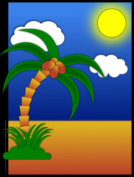 明信片 剪辑 艺术 核心 转储 文件 卡通 岛的棕榈树 媒体剪辑 彩色植物艺术 公共 领域 椰子 自然的明信片 svg图像 矢量图 文化艺术