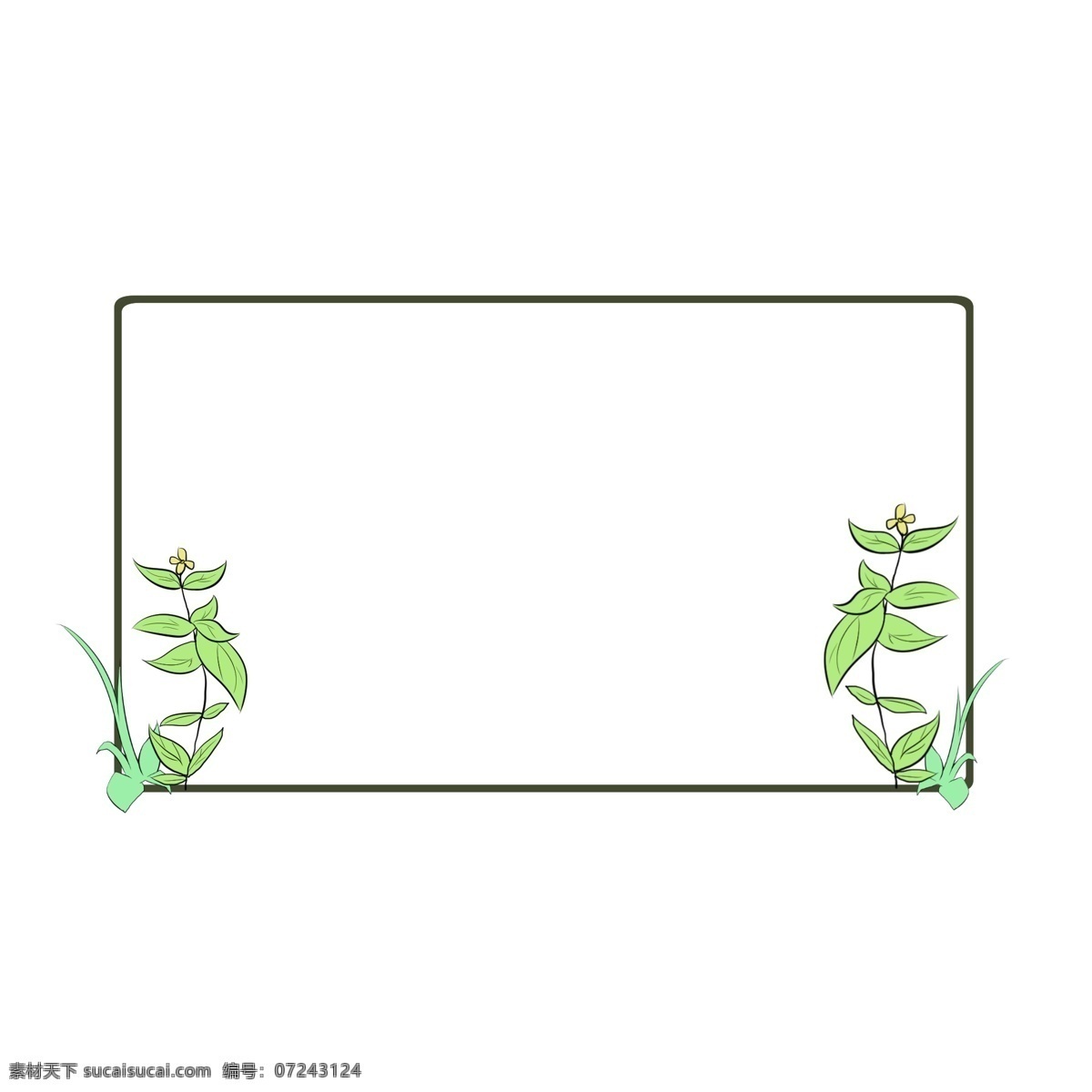 可爱 树叶 边框 插画 可爱的边框 唯美边框 边框装饰 边框插画 绿色的树叶 漂亮的边框 黑色的边框