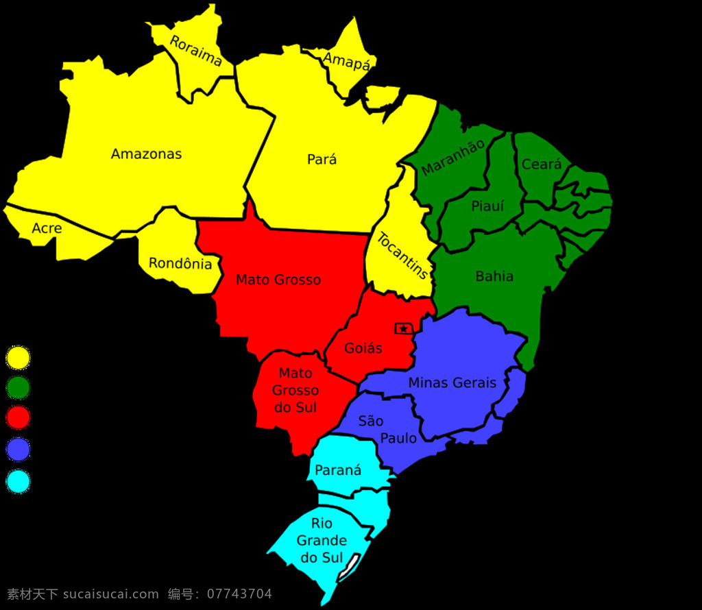 巴西 地图 v3 地理 区域 状态 巴西地图 矢量图 其他矢量图