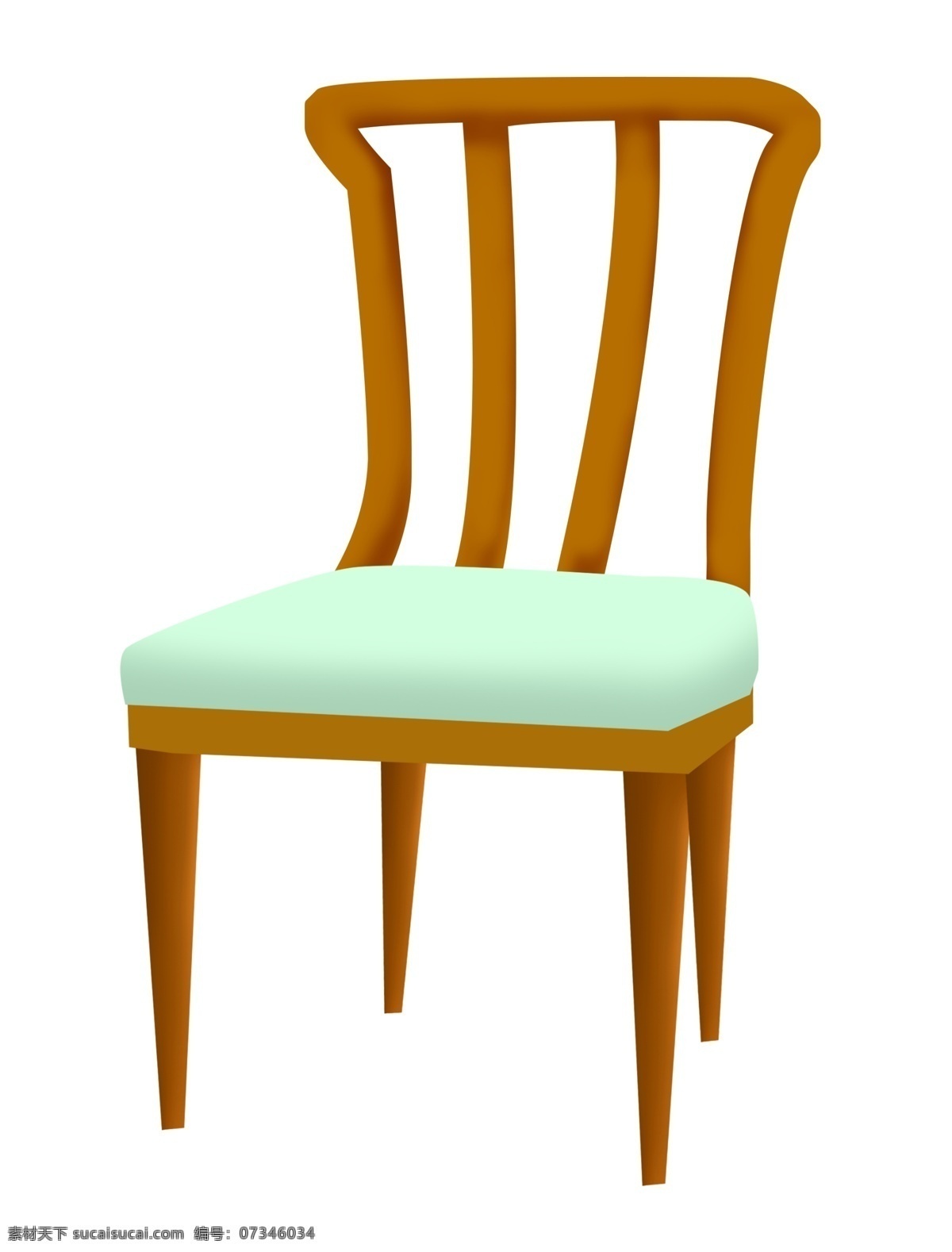 浅绿色 椅子 插画 浅绿色椅子 卡通插画 椅子插画 家具插画 椅子家具 精美椅子 浅绿色坐垫