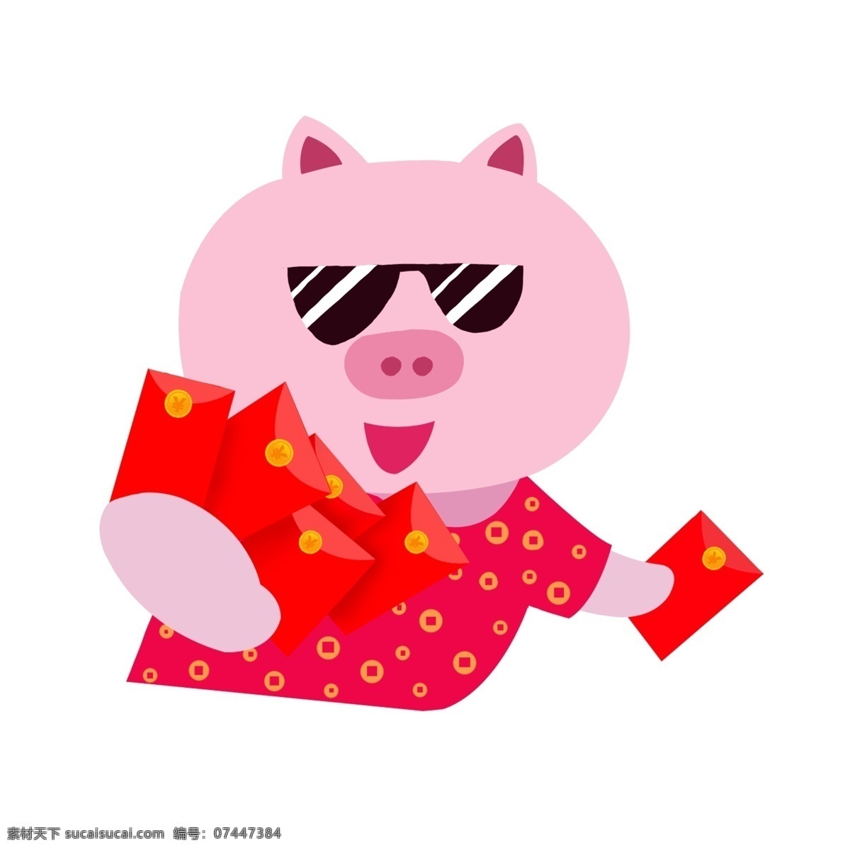 新年 发红 包 手绘 商用 发红包 红包 猪年 新年快乐 猪猪发红包
