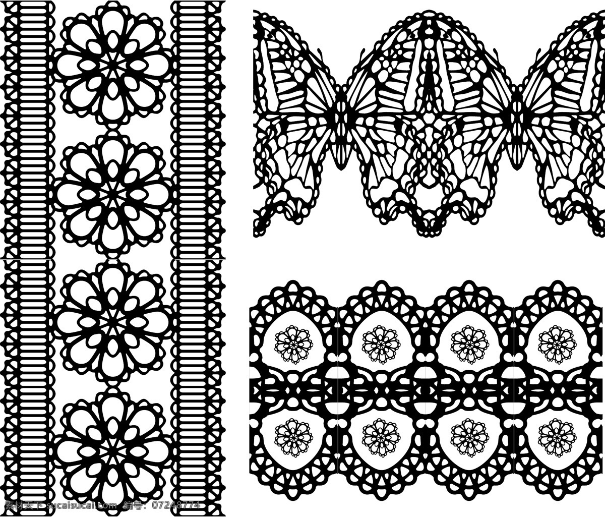2009 最新 矢量 雷 丝 花纹 花边 矢量图