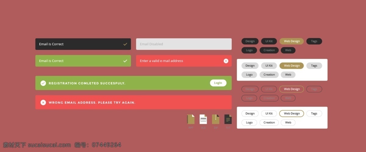 uikit 简约 ui 工具包 模板下载 互联网 时尚 创意设计 信息栏 菜单栏 网页界面