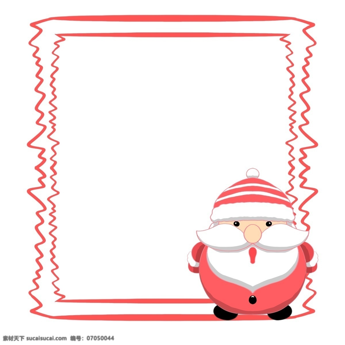 圣诞节 圣诞老人 边框 漂亮的边框 可爱的边框 手绘边框 卡通边框 人物 红色的边框
