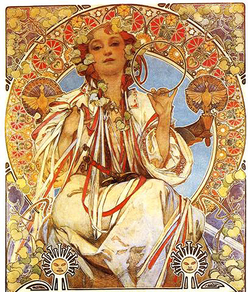 位图免费下载 服装图案 位图 插画师 alphonse mucha 面料图库 服装设计 图案花型