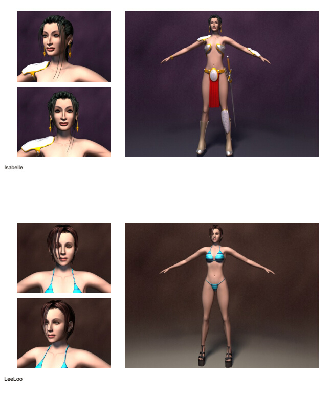女性 带 武器 骨骼 模型 3d设计模型 max 带贴图 动画 女人 人 人物 3d 游戏 带骨骼 已绑定 白色