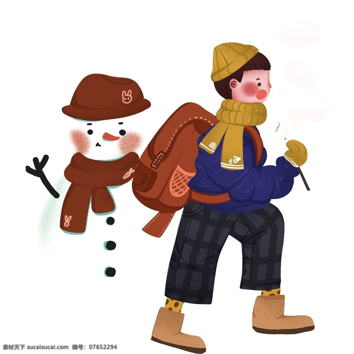 卡通 冬季 人物 雪人 图案 元素 卡通人物 设计元素 简约 雪人元素 元素装饰 装饰图案 元素设计 手绘元素 psd元素