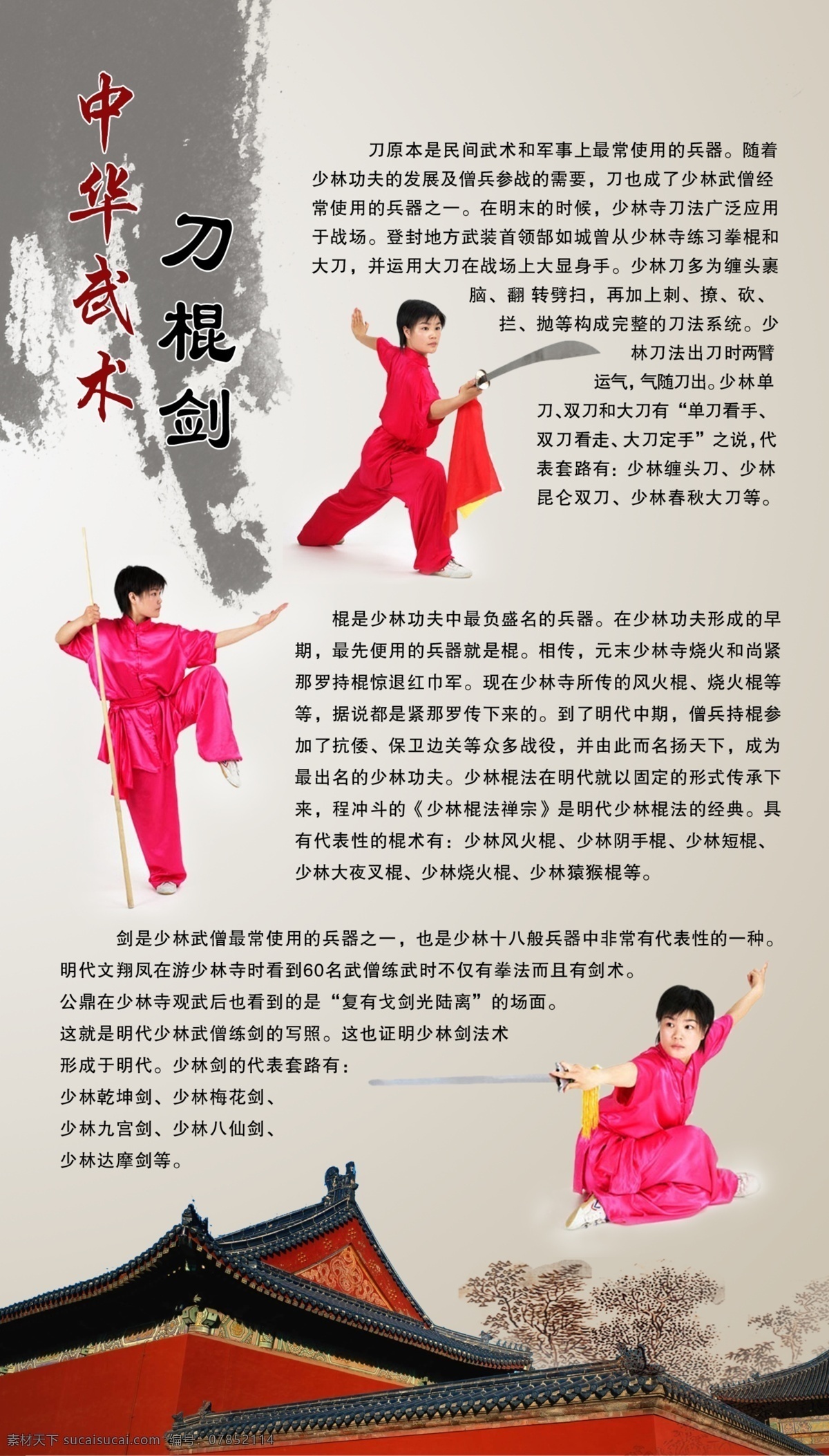 中华武术 刀 棍 剑 体育 运动 学校 武术 功夫 广告设计模板 源文件