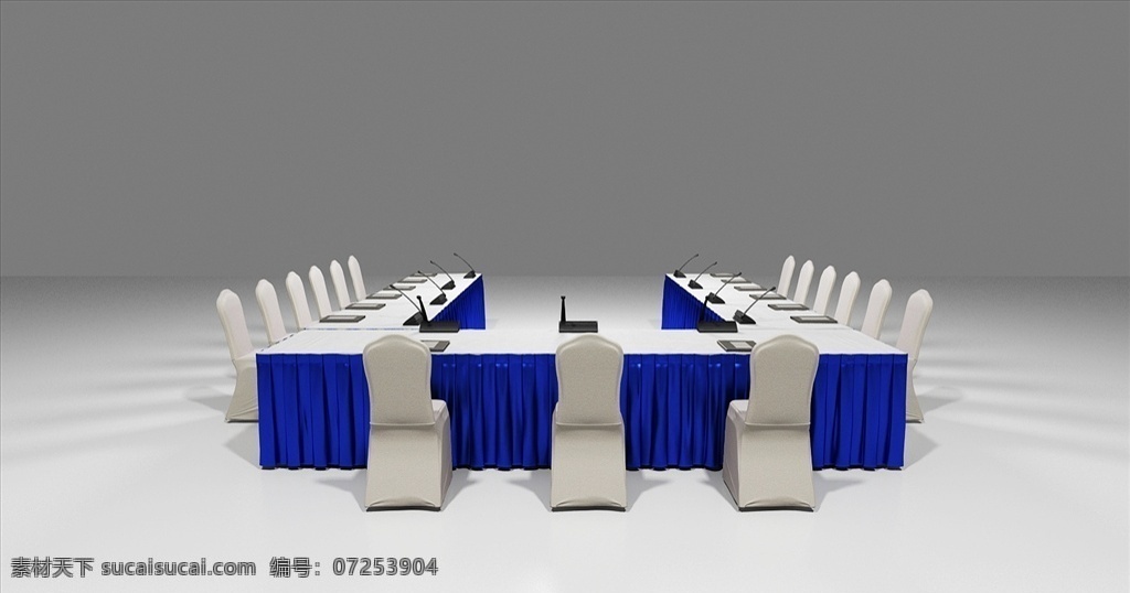 会议桌子 椅子 签到簿 话筒 长条桌 3d设计 室内模型 max