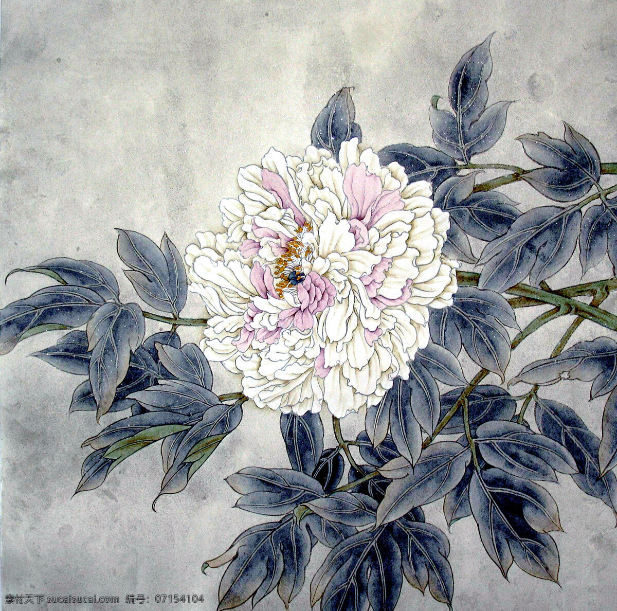 彩墨画 芳香 国花 国画艺术 绘画 绘画书法 美术 牡丹花 中国画 工笔重彩画 叶子 书法 印章 国画集41 文化艺术 装饰素材 雕刻 图案