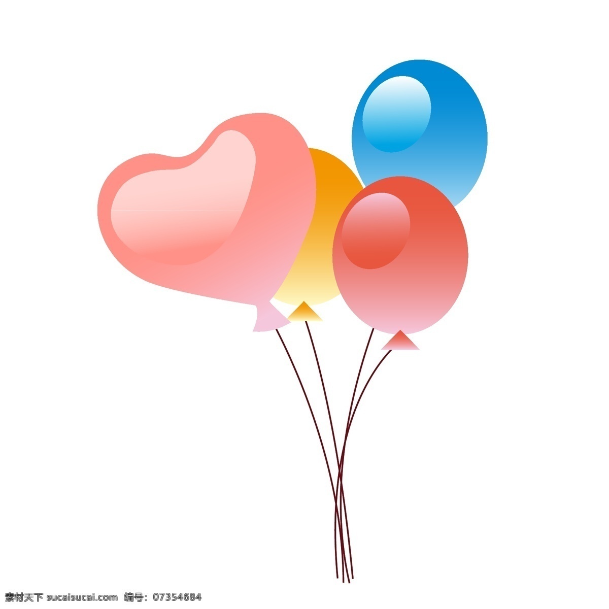 情人节 彩色 气球 装饰 卡通 喜庆 心形 情人节主题 桃心 装饰图案 漂浮气球 桃心气球 卡通气球 庆典