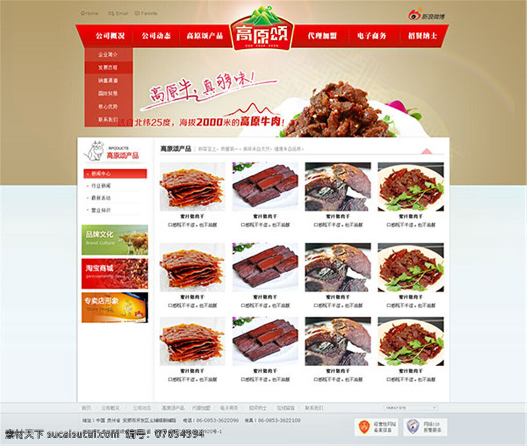 牛肉干 网页模板 红色 设计图 网站建设 中文模板 牛肉干网页 网页 模板下载 白色