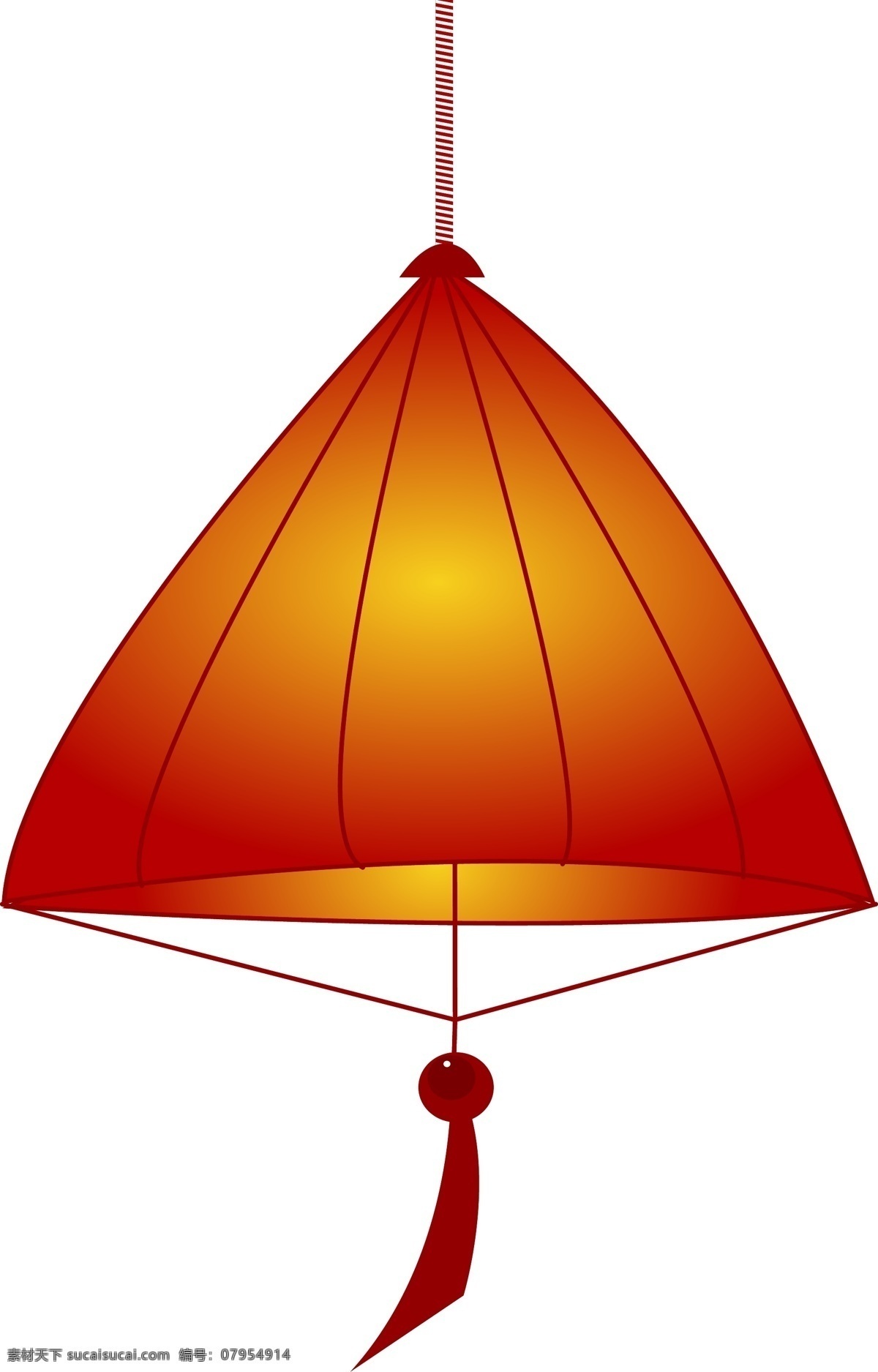 春节 大红 灯笼 三角形 传统 装饰 创意 喜庆 红色