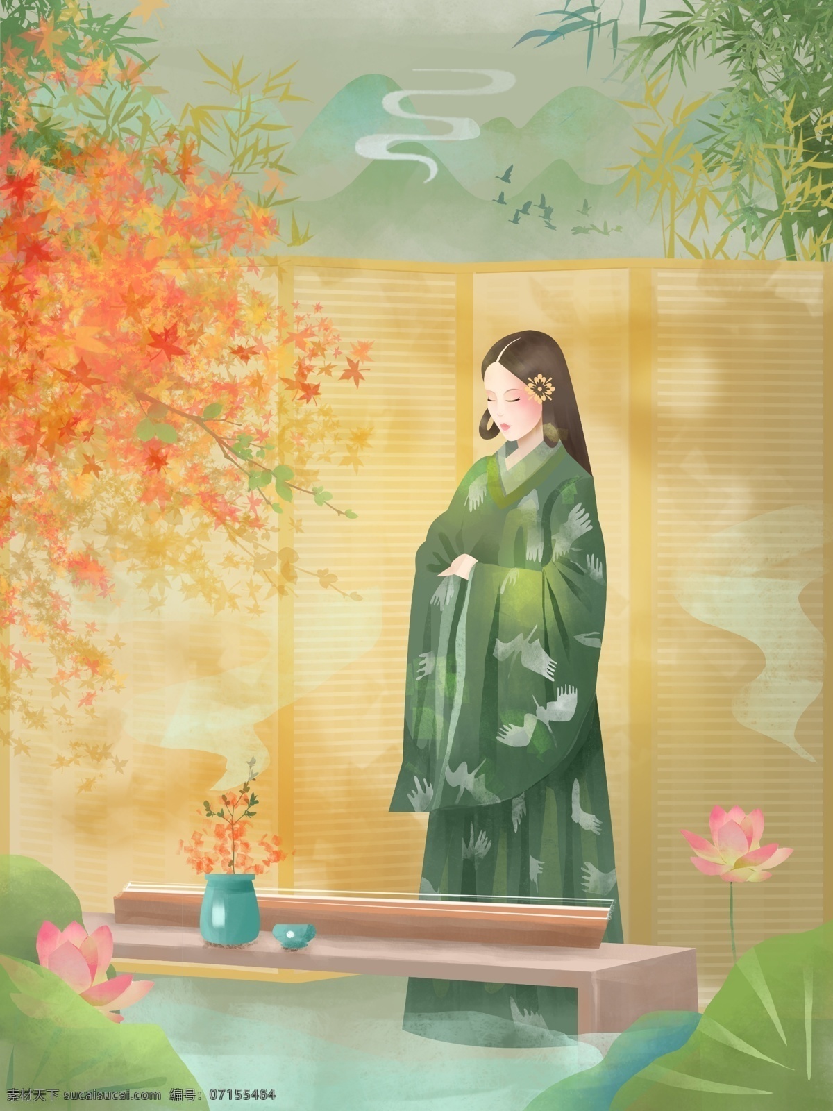 中国 风 古典 人物 插画 中国风 古风 女性
