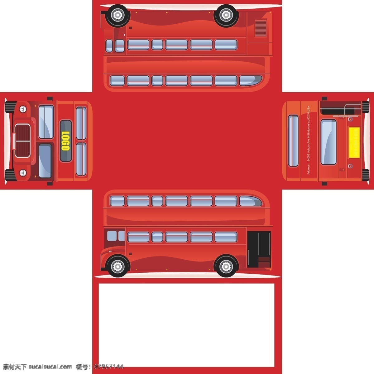 创意 矢量 卡通 伦敦 双层 巴士 抽 纸盒 抽纸盒 包装设计 红色 双层巴士 英国巴士 抽纸盒展开图