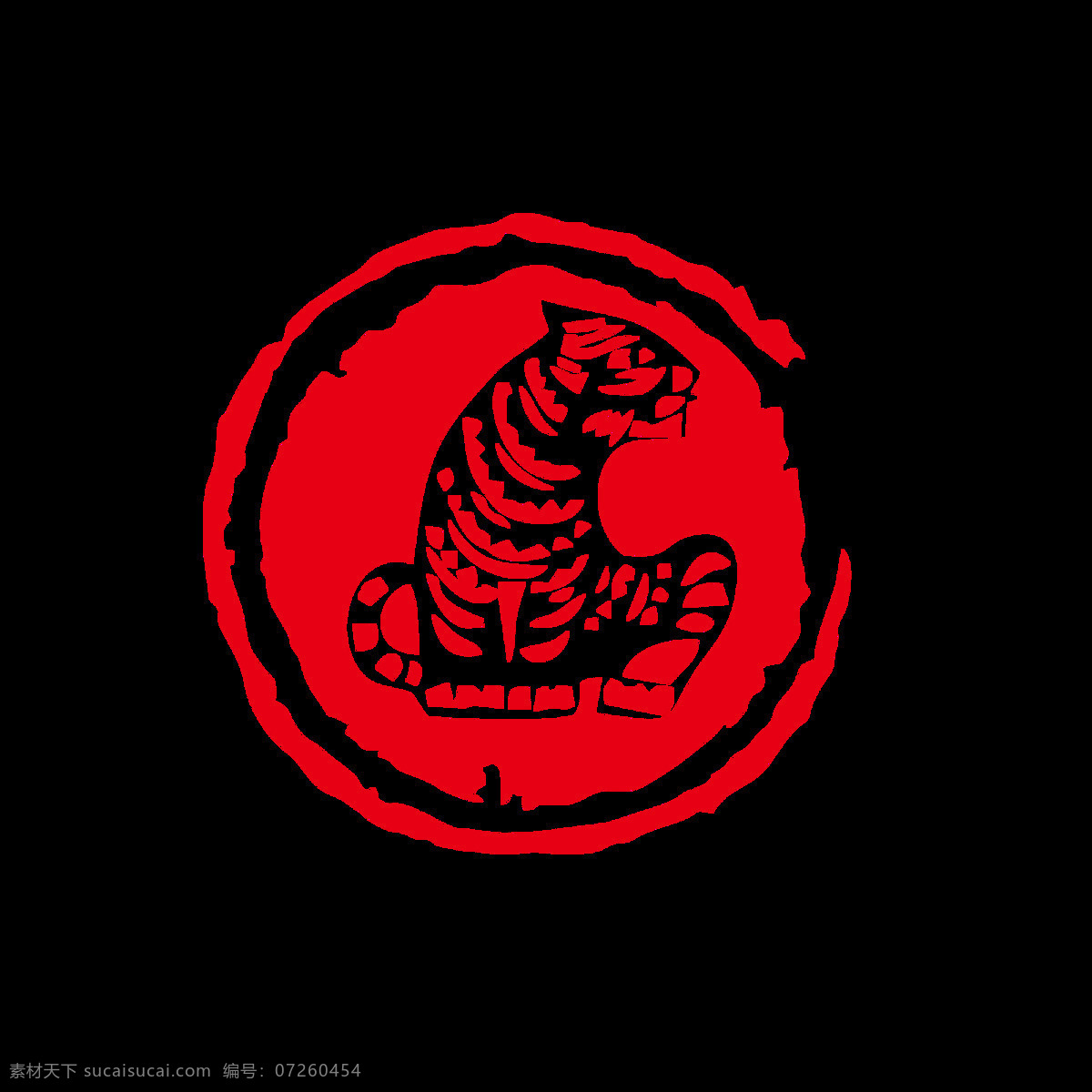 中国 风 红色 十二生肖 印章 矢量 商用 中国风 生肖 老虎 虎