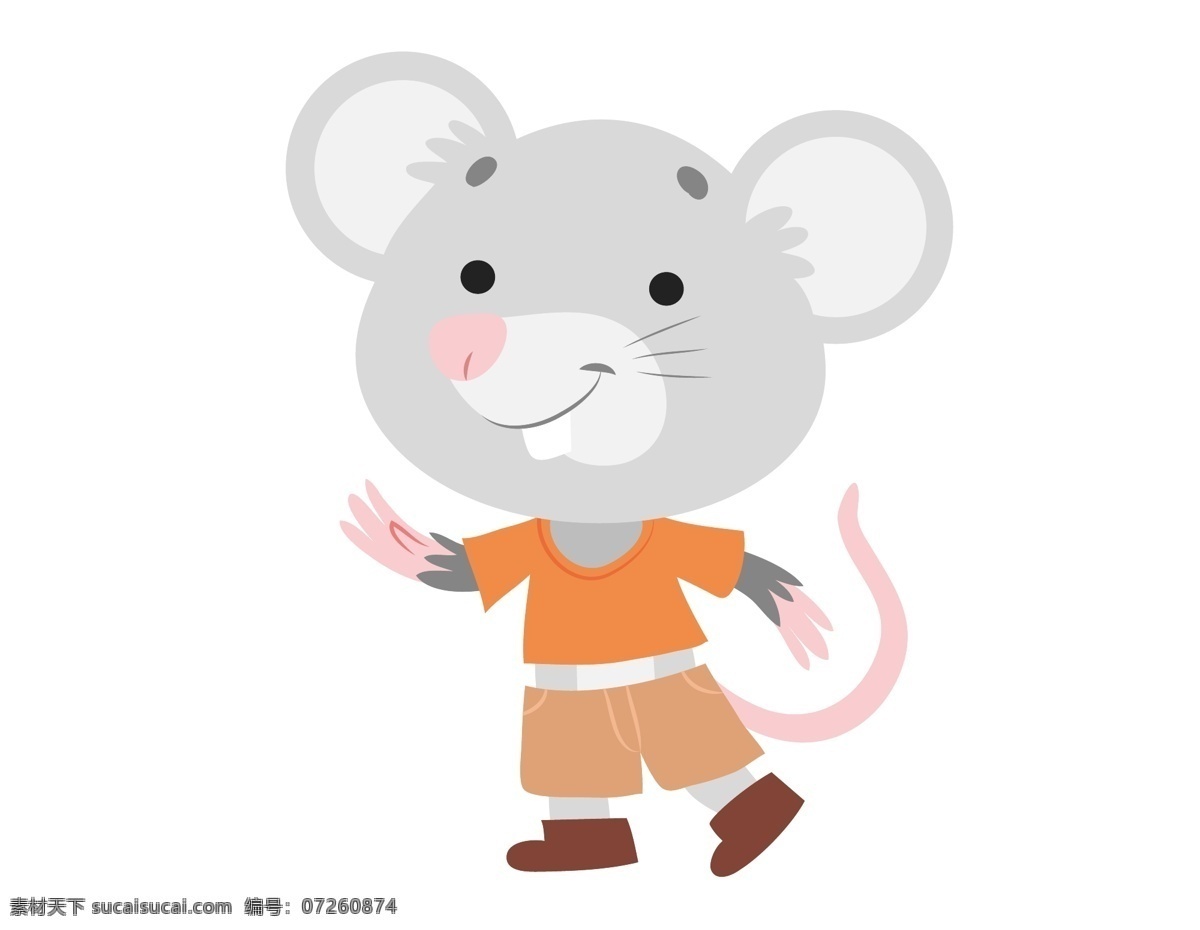 卡通 可爱 小 老鼠 元素 小清新 可爱动物 开心 矢量元素 手绘 小老鼠 ai元素