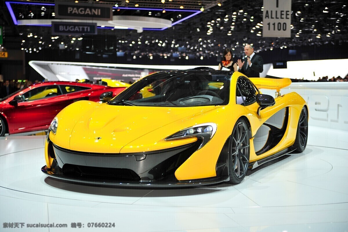 展台 上 黄色 跑车 展示 黄色跑车 车辆 汽车 工业产品 交通工具 比赛 汽车图片 现代科技