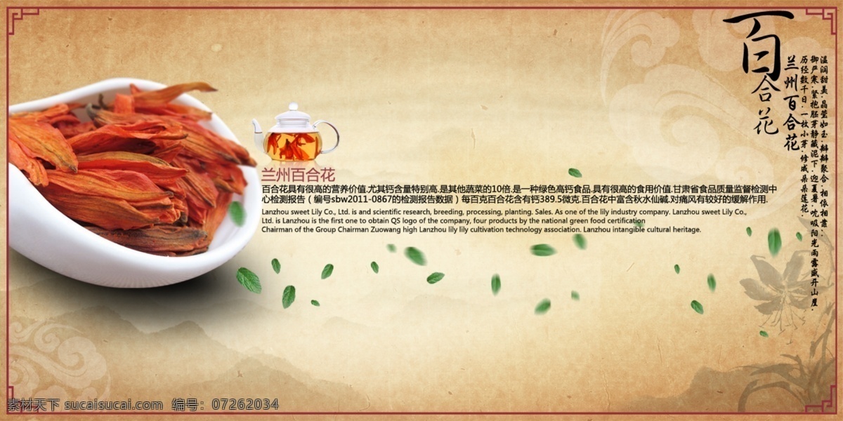 中国 风 食品 画册 中国风 食品画册 兰州百合 黄色