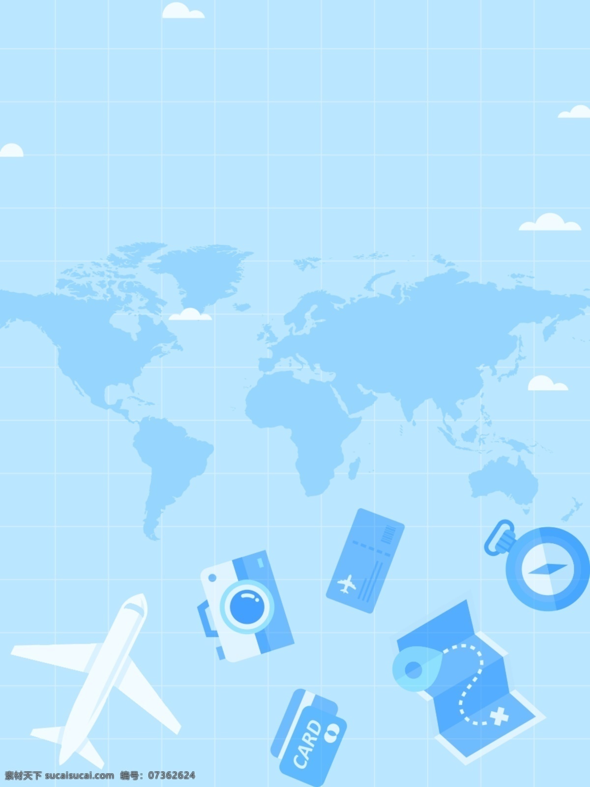 旅游 世界地图 飞机 旅游用品 背景