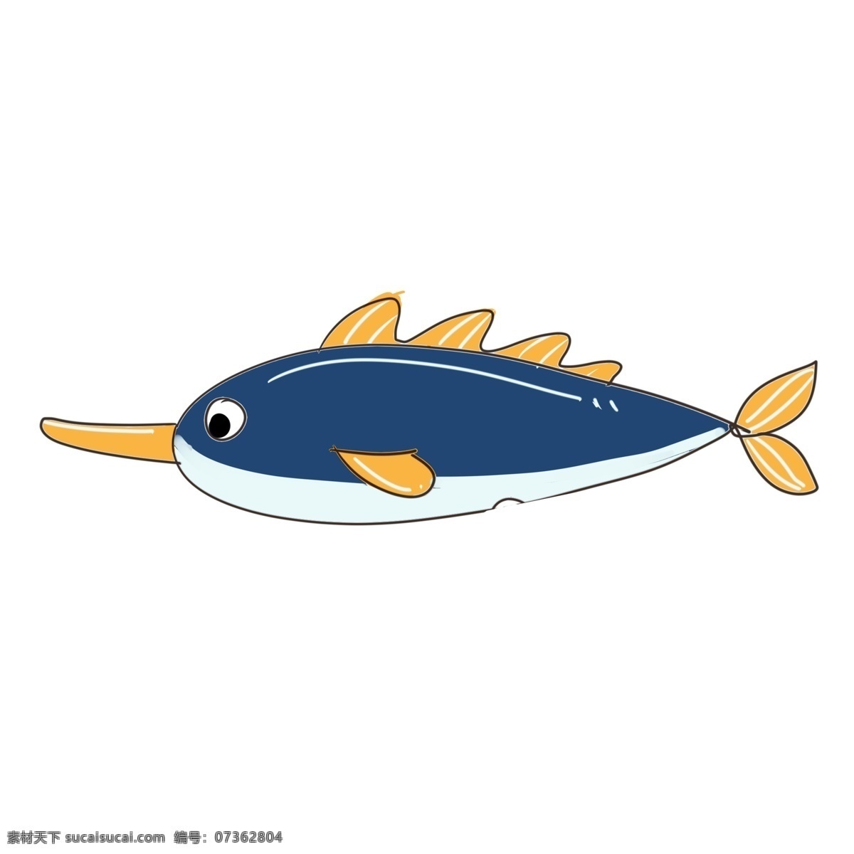 卡通 沙丁鱼 透明 png元素 免抠元素 装饰素材 透明素材 海洋生物