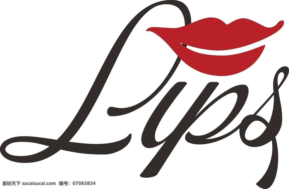 红唇 logo 标志 字体设计 lips 英文字体 标志图标 其他图标