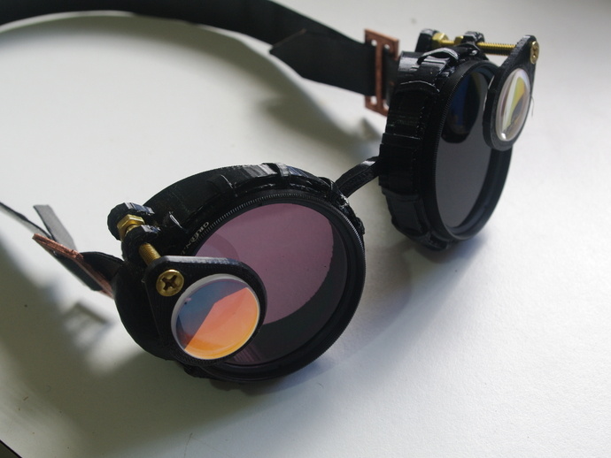 蒸汽 朋 克 护目镜 使用 mm 滤镜 3d打印模型 艺术时尚模型 蒸汽朋克
