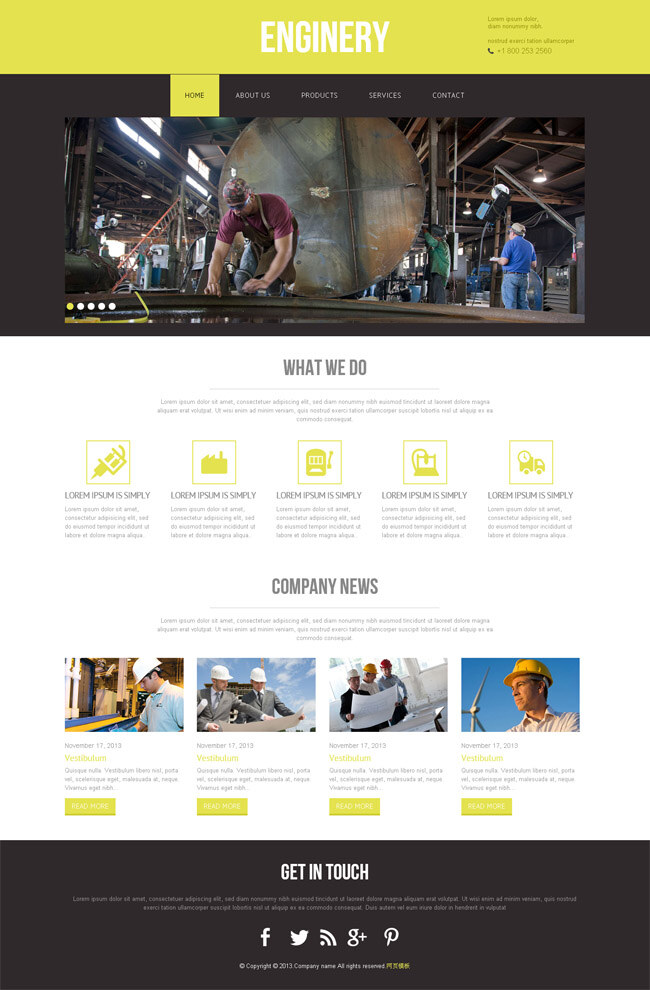 施工 建设 css3 黄色 模板 土木建设行业 网站 网页素材 网页模板