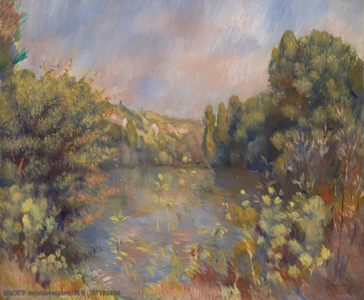 renoir 印象派 人物 油画 landscape 法国 画家 皮埃尔 奥古斯特 雷诺阿 pierre lakeside pierreauguste 静物 装饰画 家居装饰素材