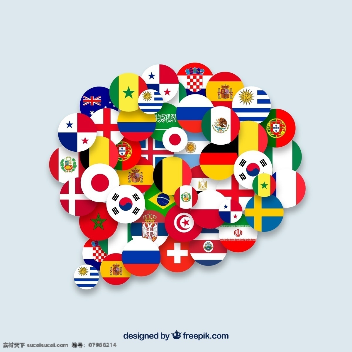创意 各国 国旗 组合 语言 气泡 矢量图 德国 韩国 日本 瑞士 法国 新西兰 英国 圣马力诺 荷兰 语言气泡