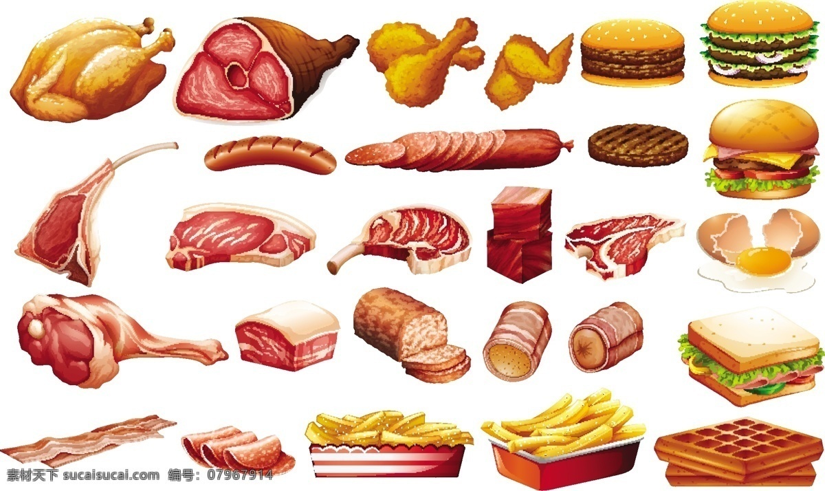 食品 鸡 肉制品 白色