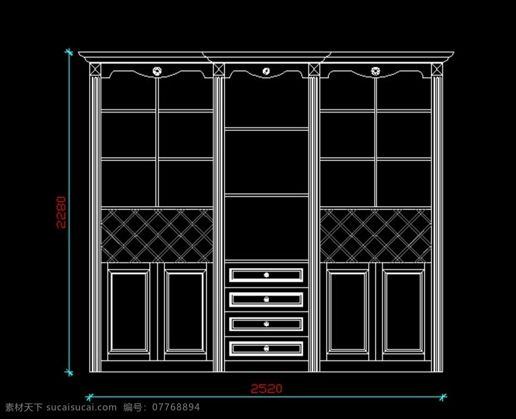 简欧酒柜 简欧 海中玉 酒柜 红酒格 尚古雅居 cad作品 环境设计 室内设计 dwg