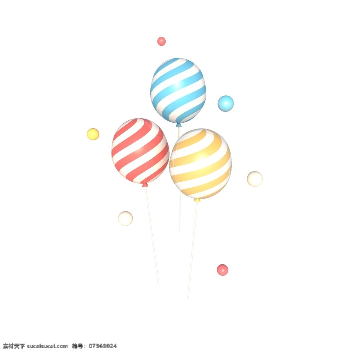 c4d 立体 电商 装饰 条纹 漂浮 气球 c4d立体 电商装饰 61儿童节 六一 节日气球 彩色 漂浮球 3d