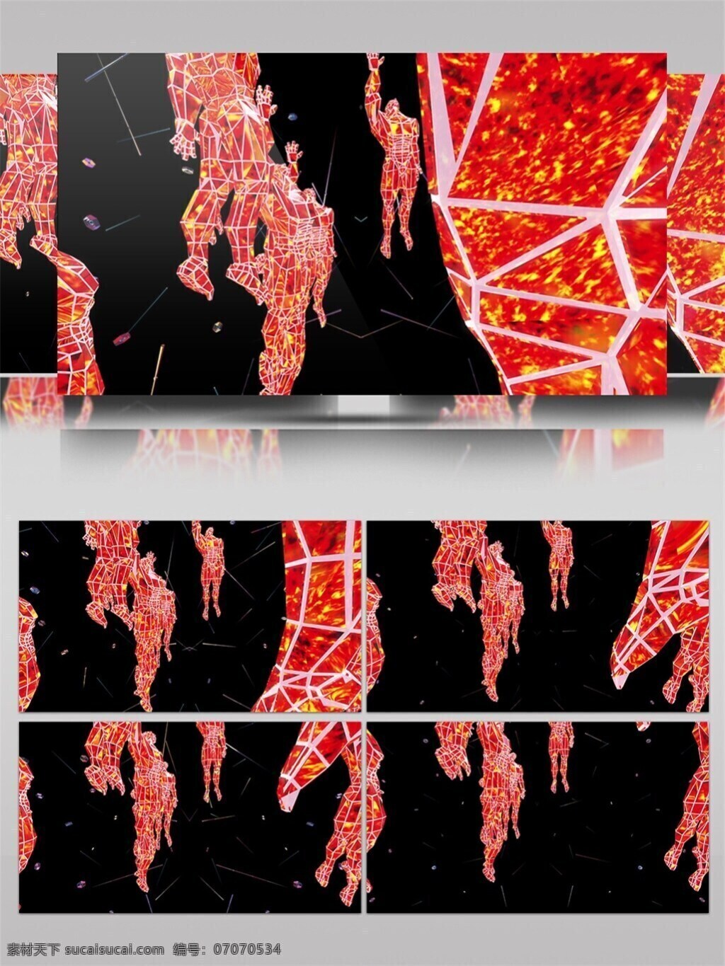 红光 岩浆 水晶 高清 视频 光斑散射 光束 红色 视觉享受 手机壁纸