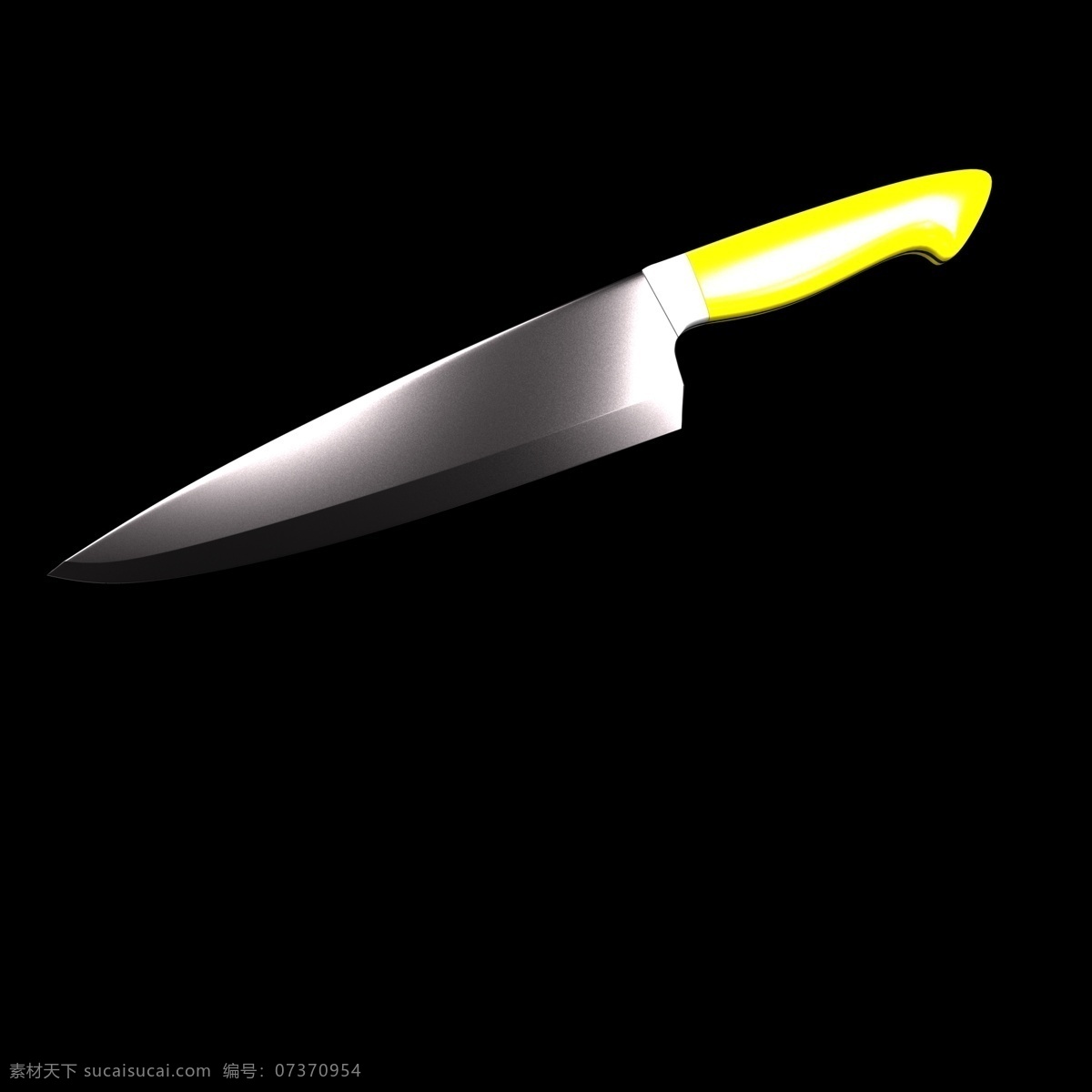 黄色 小刀 插图 装饰 c4d 立体 创意刀具 水果刀 亮 色系 黄色水果刀 不锈钢刀具